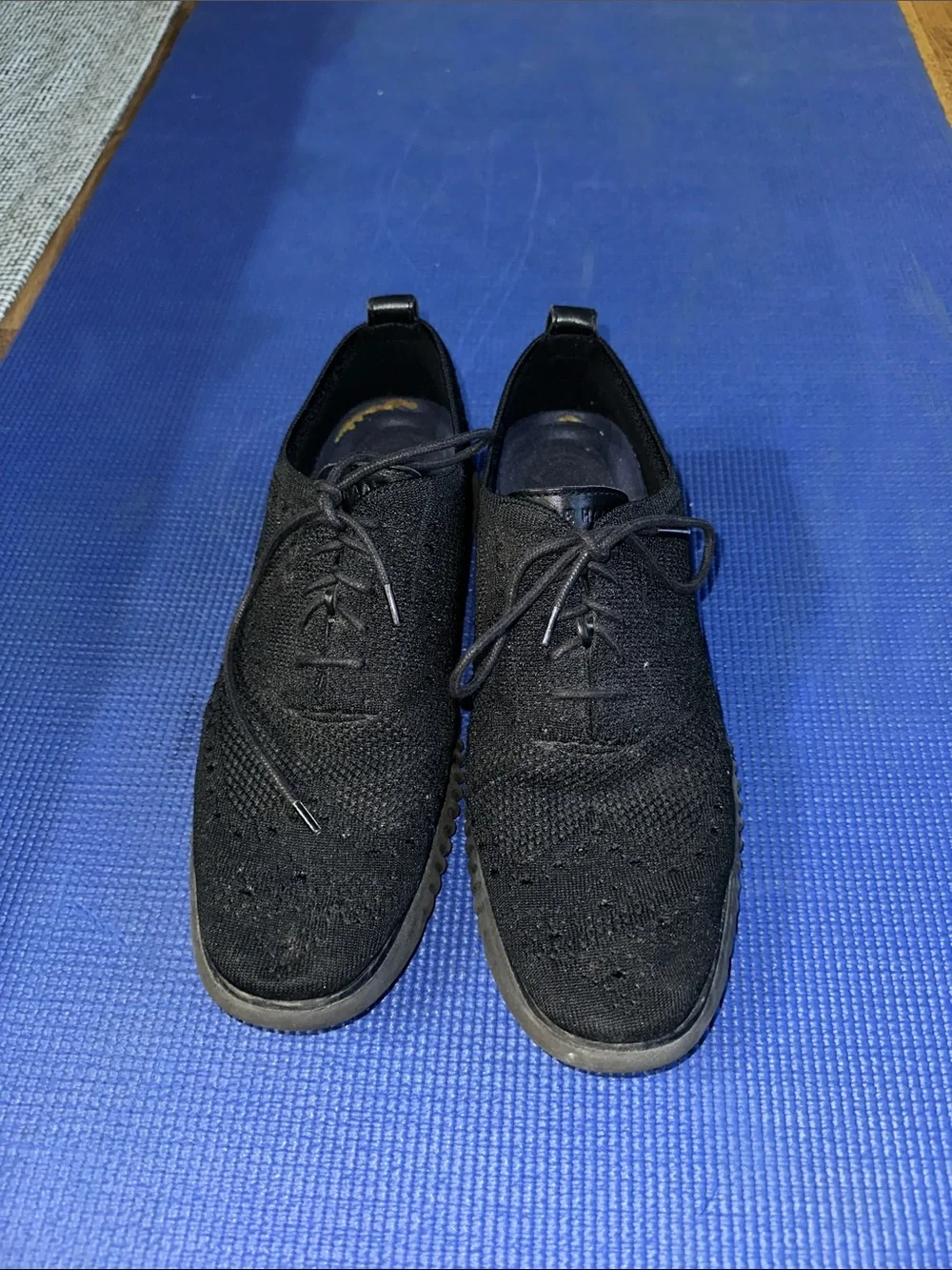 Cole Haan Black Knit Oxford Derbys